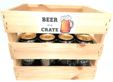 Beer In A Crate - 12 x 440ml Cans of Guinness in a Wooden Crate - Gift for Him