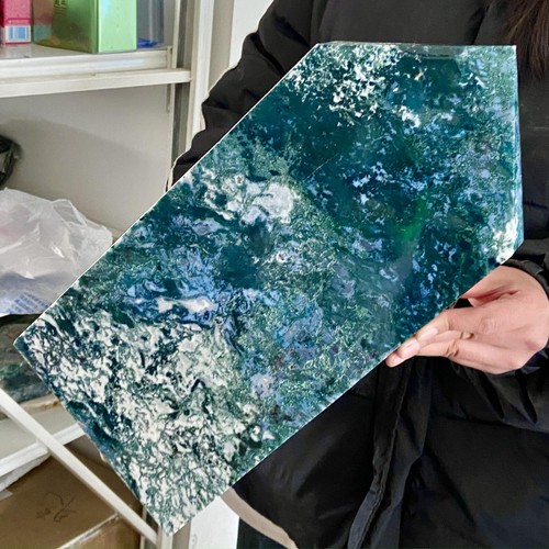 10.62LB Natural Water Grass Moss Agate crystal pillar Crystal Reiki - 第 5/14 張圖片