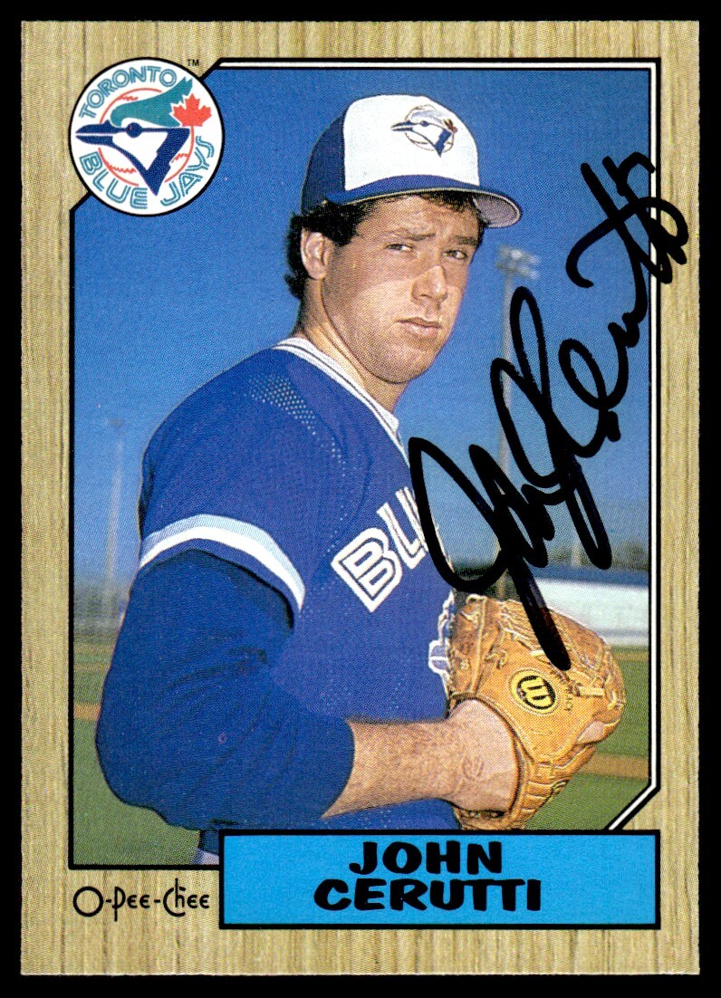 1987 O-Pee-Chee John Cerutti Auto Toronto Blue Jays #282 COA OPC Card Signed