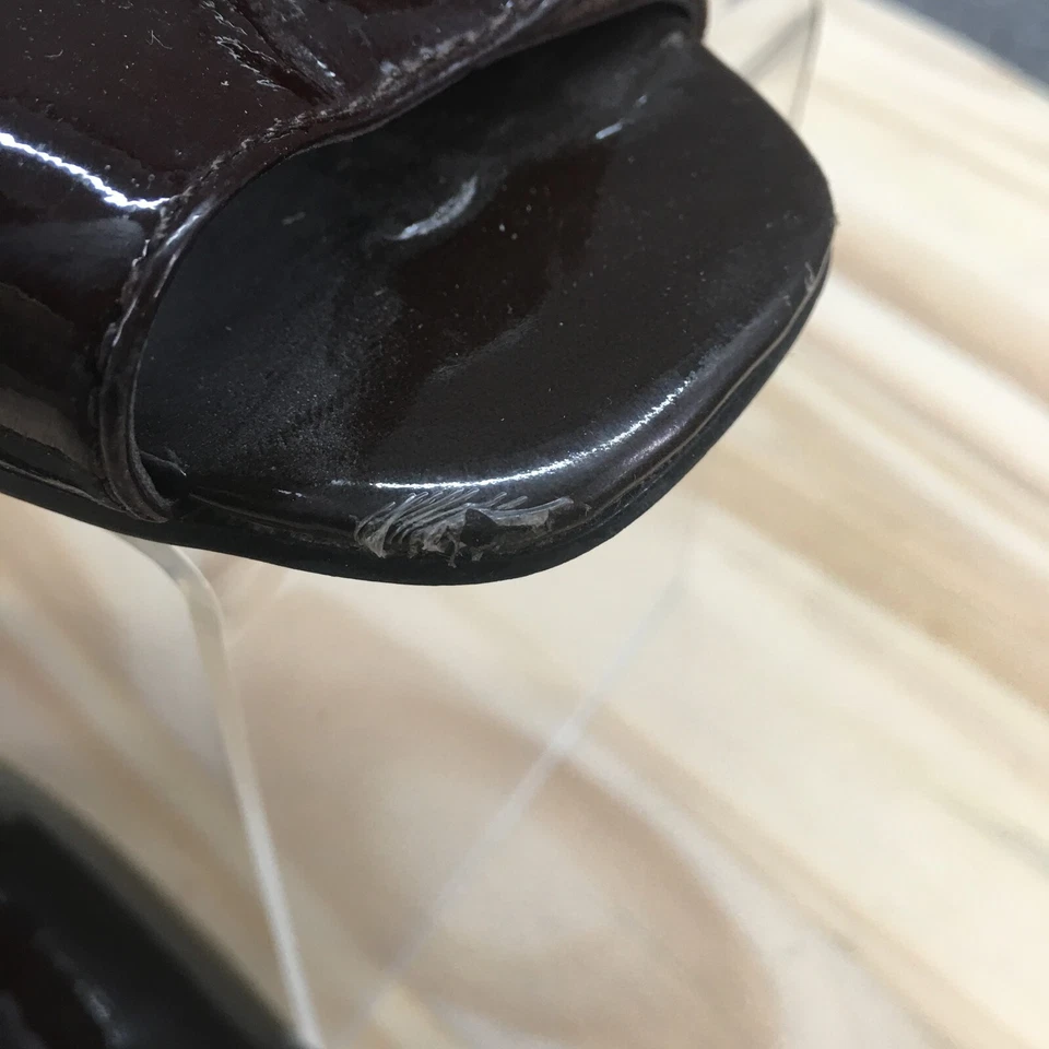 Franco Sarto Tacones Mujer 7 M Acre Bomba Cuero Marrón Punta abierta Informal Cuña Foto 4 de 4