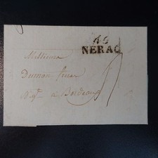 1824 - LETTRE avec MARQUE POSTALE 45 NERAC pour BORDEAUX 
