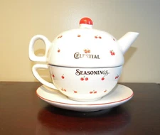 Celestial Seasonings 3 Piece Stackable Ceramic Teapot/Teacup