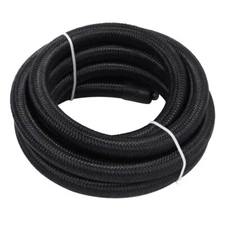 6AN 3/8" Fuel line Hose Braided Nylon Stainless Steel Oil Gas CPE AN6 10FT Black