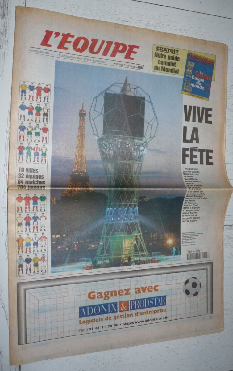 Poster CALENDRIER COUPE DU MONDE / FRANCE 98 / Onze Mondial