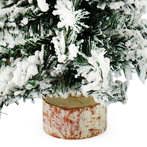 Mini alberi di Natale floccati 3 pz, 8 pollici; verde pino canadese vacanza - Foto 3 di 8