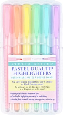 Studio Series Dual-Tip Pastel Highlighters (6-Colors)