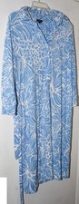 Talbots Blue Floral Print 3/4 Sleeve Tie Waist Mid Tiered Hem Dress Size X