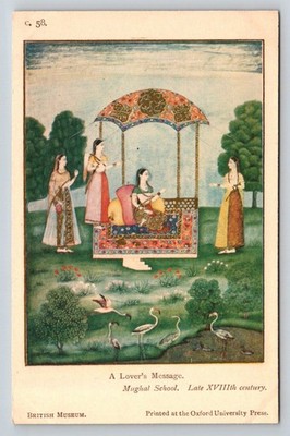 Mughal Art Postcard A Lover's Message British Museum Oxford Press 18th Century