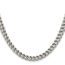 Stainless Steel Franco Chain Necklace, 6.75 mm