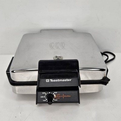 Vintage Toastmaster 270B Chrome Waffle Maker Double Griddle Removable Plates MCM