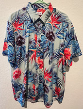 Mens XL Hawaiian Shirt Tropical Floral Short Sleeve Button Up Beach Aloha