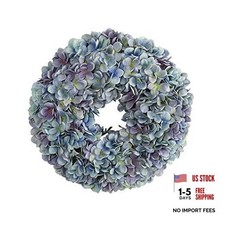 Hydrangea Artificial Wreath 16in. Blue