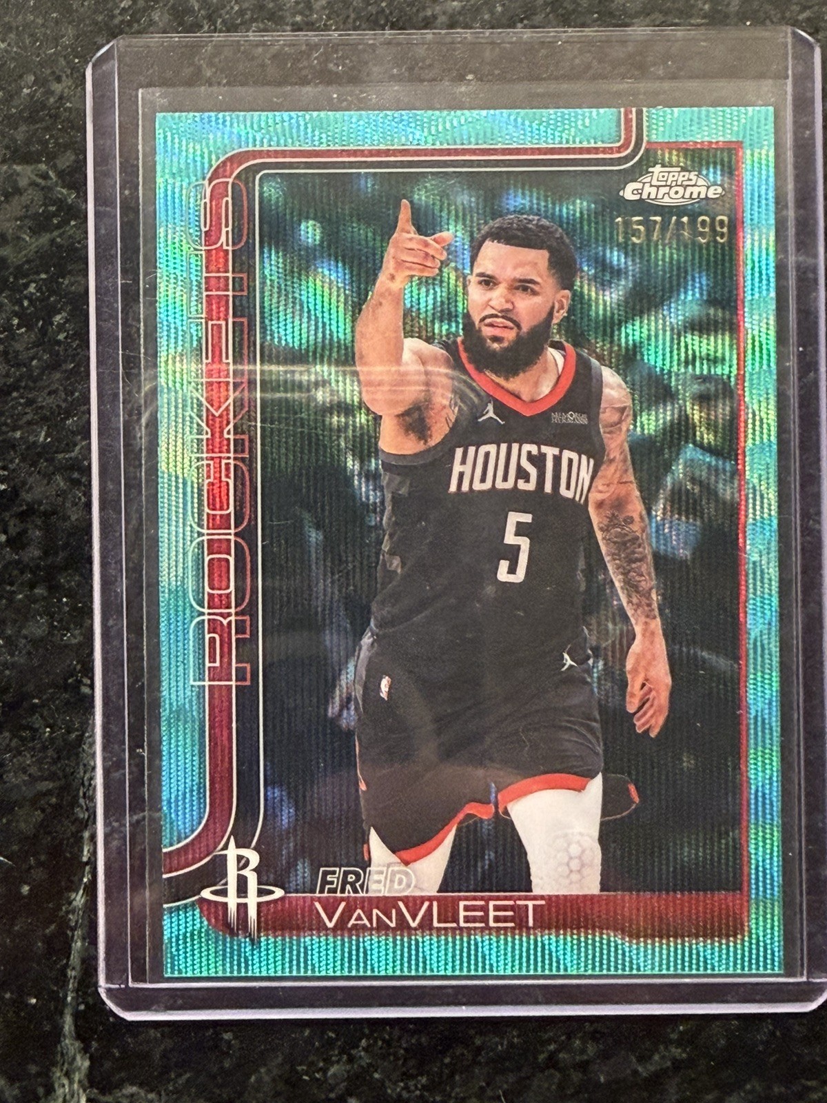 Fred VanVleet 2025 Topps Chrome Update #61 Aqua Wave Refractor /199