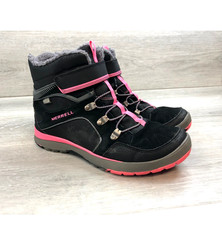 Merrell Kids Moab Fst Polar Black Pink Waterproof Winter Youth Snow Boots