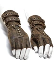 Punk Rave Mens Steampunk Fingerless Gloves Brown Copper Gothic Dieselpunk LARP