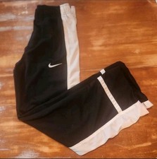 Nike L Black White Men's Track Pants Drawstring Regular Fit Straight Leg