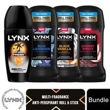 Lynx 4pk Bundle 50ml AP Roll-On &amp; 3x 50ml AP Sticks (Vanilla, Lavender, Cherry)