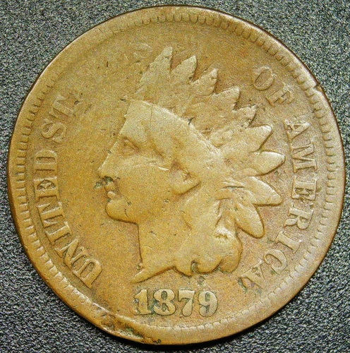 VG 1879 1C Indian Head Cent - Rim Ding