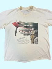 Vintage 1989 P-40 Warhawk Flying Tigers Smithsonian Single Stitch USA T Shirt XL