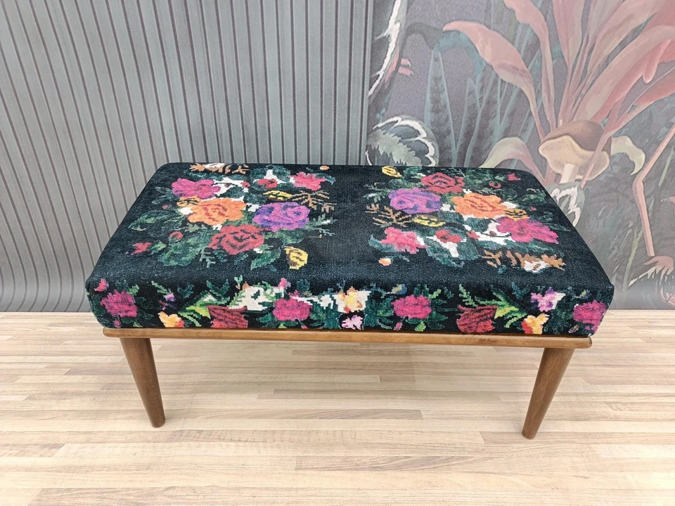 Floral Chair, Vanity Stool, Bedroom Furniture, Footstool Bench, Minimalist Bench - Image 2 of 4