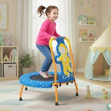 Mini Trampoline with Foam Padded Handle Safety Padded Cover for 3 Years Old Kids
