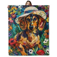 Colorful Dachshund Dog Throw Blanket for Girls Boys Kids Adults, 50x60 in, Co...