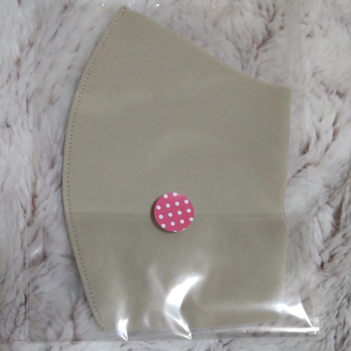 Cat pattern drawstring bag yellow, mask gray - image 4