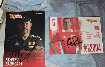 2 Autogrammkarten 1. FC Union Berlin Steffen Baumgart & Thomas Boden