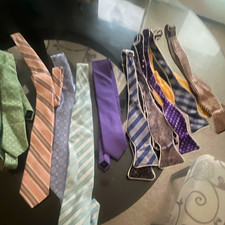 Men's Mixed Neckties Bow Ties Lot, Assorted Multicolor Colors/Patterns