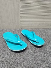 Crocs Crocband Kids Girl Flip Flops 2 Blue Round Toe Lightweight Logo Beach Wear