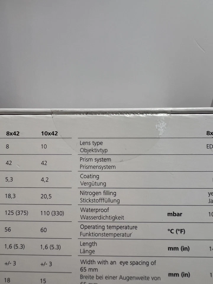 Zeiss Terra ED 10 x 42 Binoculars Black/Gray - New Sealed Box - Image 2 of 4