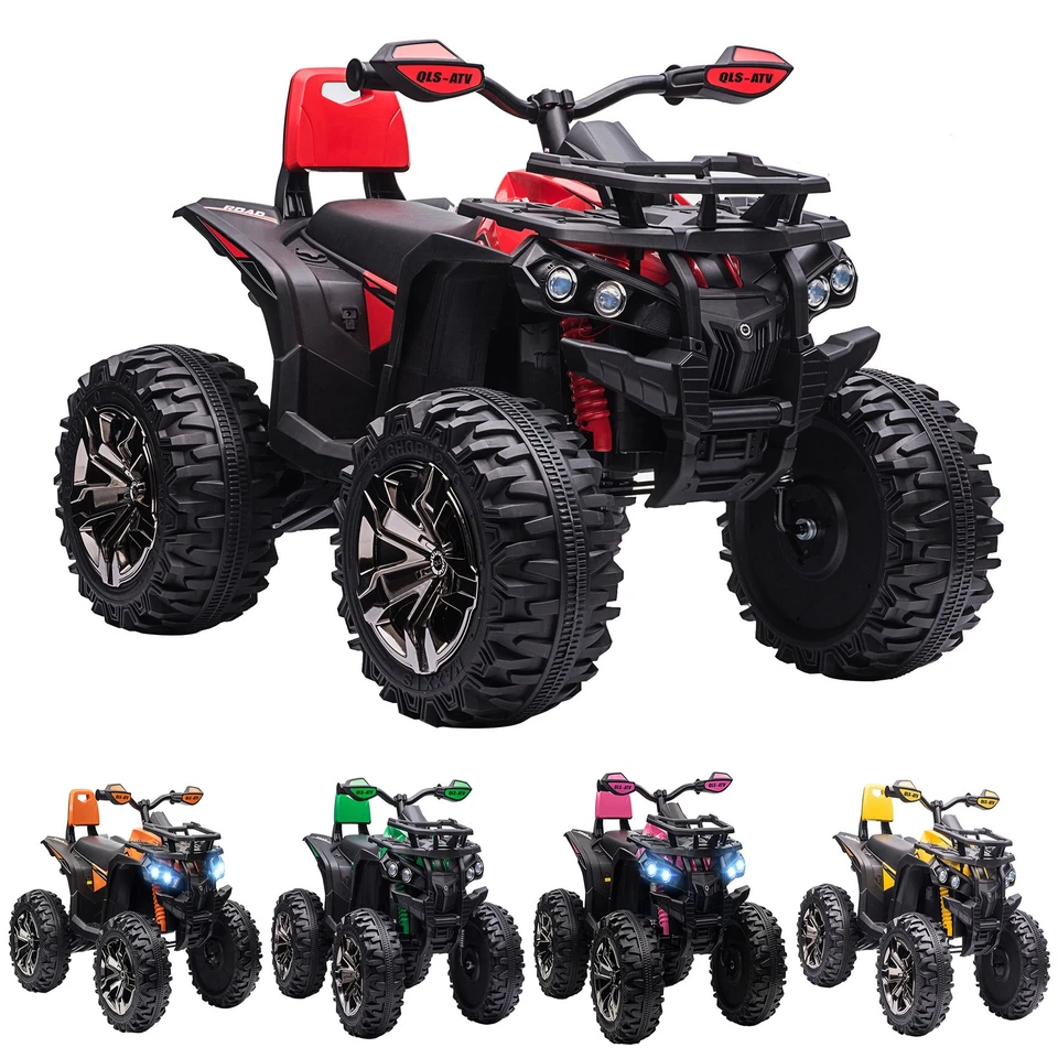 Aosom 12V Kids Ride-on ATV Four-Wheeler Car w/ Headlights Wide Wheels Music