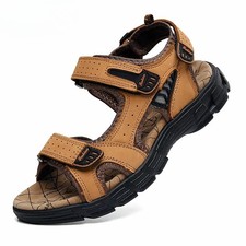 Genuine Leather Men's Sandals Outdoor Beach Shoes Walking Treking Casual Shoes