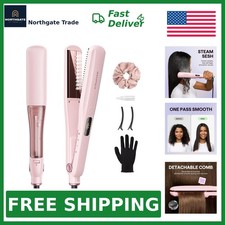 Wavytalk Steam Hair Straightener Flat Iron, Sakura Pink