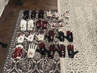 South Carolina Gamecocks Football Gloves 24 Game Worn Various Sizes Under Armour