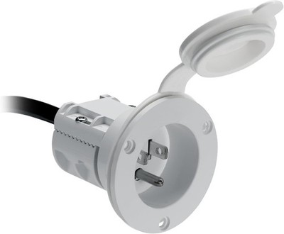 MKR-23 AC Power Port White for Marine Shore Power Connection