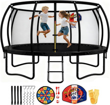 Trampoline 10FT 12FT 14FT with Enclosure and Ladder, ASTM Approved Recreational