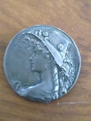 Art Nouveau Brooch Sterling Silver Marked A Bargas...French Engraver.