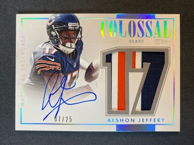 ALSHON JEFFERY 2014 National Treasures 3-Color Jersey Patch On-Card Auto /25