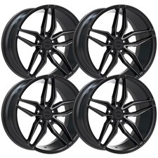 Set-4 Inovit Vector Ii 19x8.5 5x112 Black Machined 38mm Wheels Rims 19 Inch