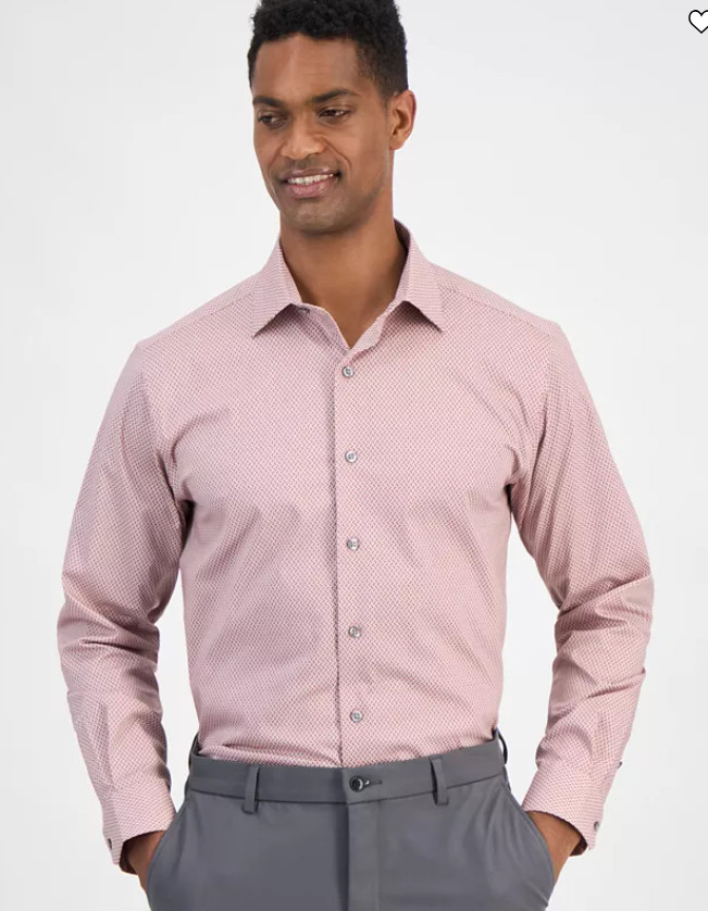 Alfani Mens Slim fit Dress Shirt White Pink 17 175 34 35 7490₽