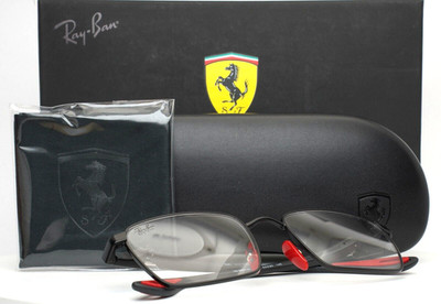 RAY BAN RB6507-M Ferrari F002 Black Mens Rectangle Eyeglasses 54-20-145 B:39