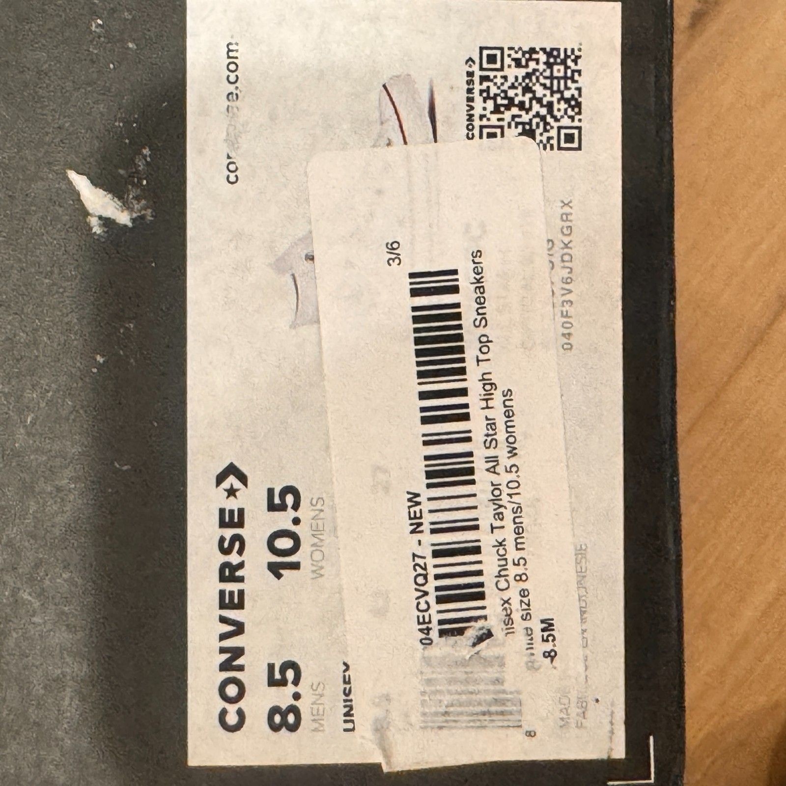 Chuck Taylor All Star High Top Sneaker Optical White - 8.5 M/ 10.5 W NIB  thumbnail 5