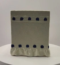 Vintage Blue and White Tissue Box Cover Lace with Ruffles Theme