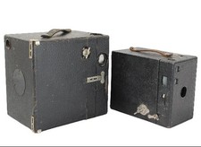 2 - Antique Box Cameras- Conley No. 3- A3 Kewpie Box  Kodak No. 2-A Brownie