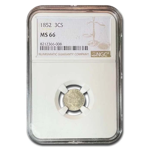 1852 Three Cent Silver MS-66 NGC