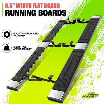 6.5'' Rectangular Flat Board Step Pad Running Boards 2PC for Jeep Cherokee 14-23