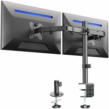 VIVO Dual Monitor Desk Mount, Holds 2 Computer Screens up to 13" - 30", Black