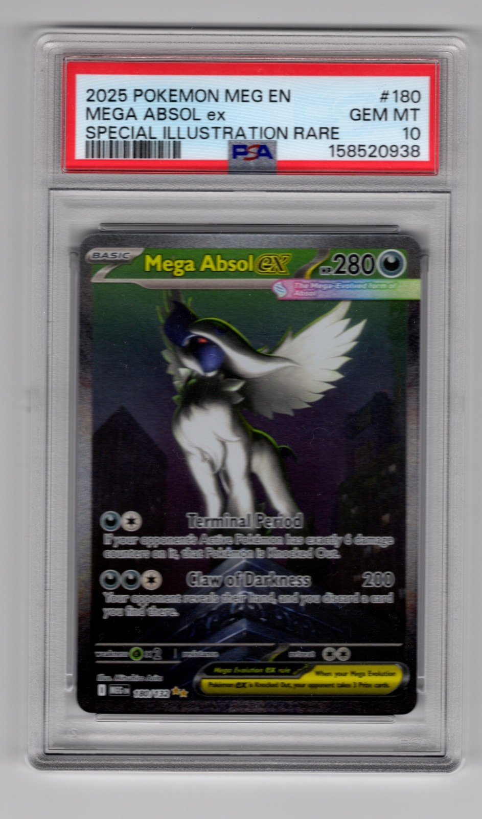 Mega Absol ex PSA 10 Gem Mint Special Illustration Rare Mega Evolution 180/132 