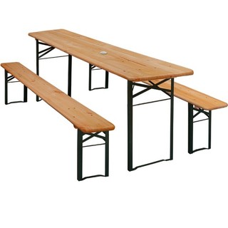 B Stock Beer Tent Set Wooden Seating Set Garden Furniture Table